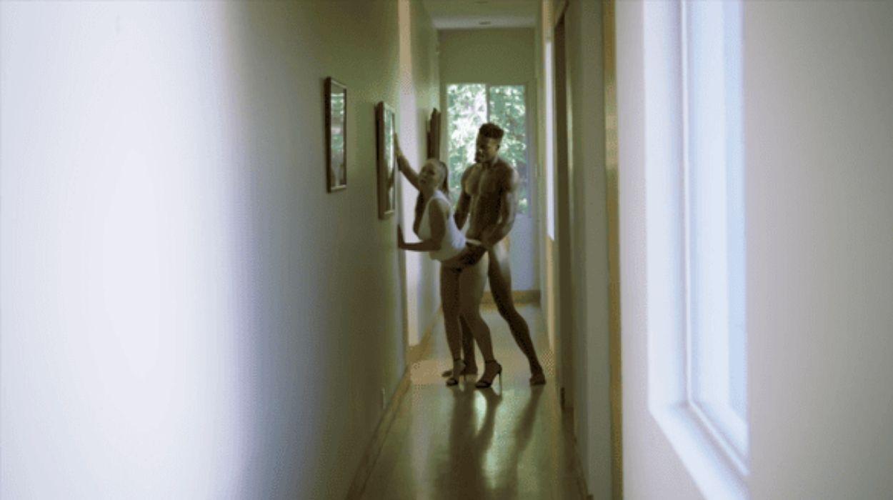 Lena's first interracial gangbang