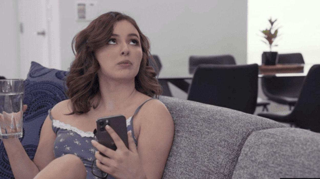 Sit on the couch, Im going to fuck you Leana Lovings tells Stepbr